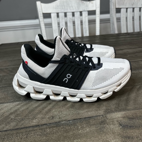 On Running Shoes - On Running White and Black Athletic Shoes
